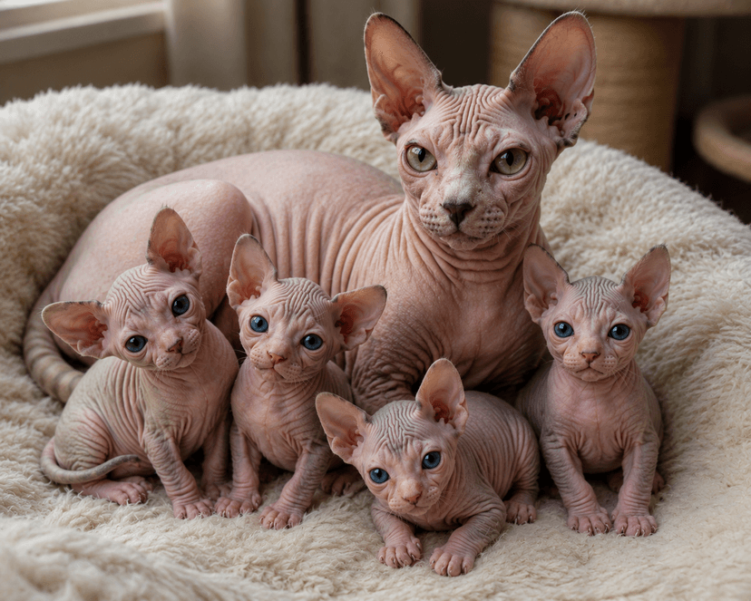 Beautiful Wrinkly Sphynx Babies